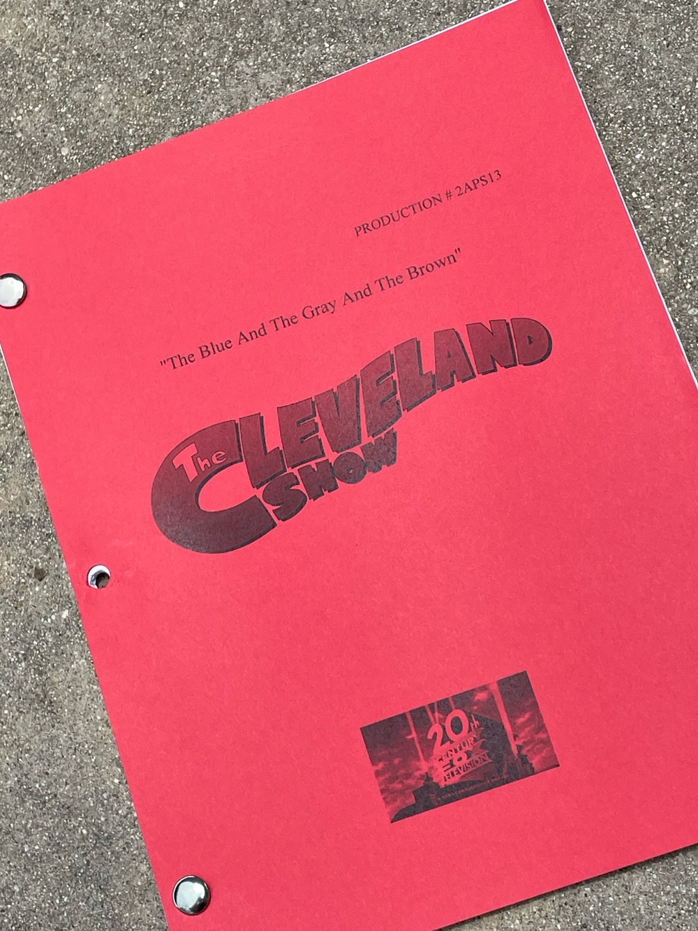 The Cleveland Show 2009 The Blue & The Gray & Brown Production Used Table Script